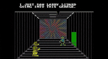 a man in a plaid shirt is standing in front of a screen that says going into this garage ..