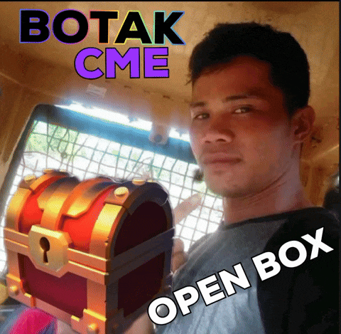 a man holding a treasure chest with the words " open box " on the bottom