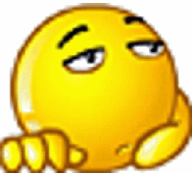 a close up of a yellow smiley face with a tired look on its face .