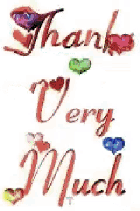 a picture of a thank you card with hearts on it .