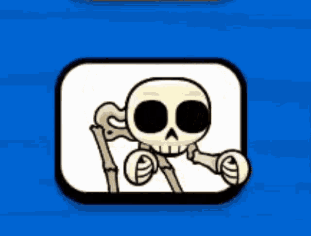a cartoon of a skeleton with a skull and bones .