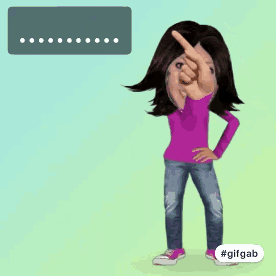 a cartoon of a woman giving the middle finger with the hashtag #gifgab below her
