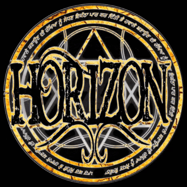 a logo for horizon with a pentagram in the center