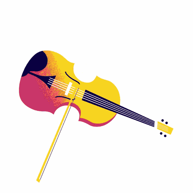 an illustration of a violin with a bow