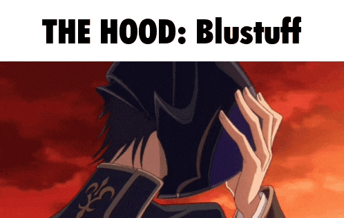 a picture of a man wearing a top hat with the caption the hood : blustuff