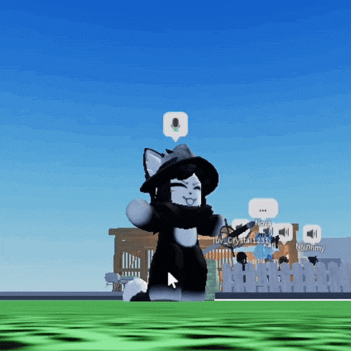 a cartoon character is standing in a field with a speech bubble that says " now "