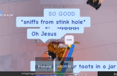 a screenshot of a video game that says so good sniffs from stink hole