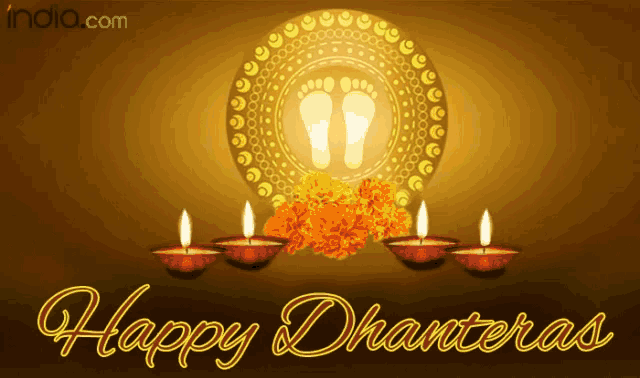 a greeting card that says happy dhanteras