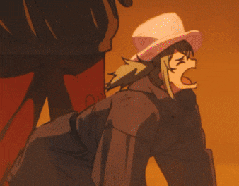 a cartoon of a woman wearing a cowboy hat with her mouth wide open