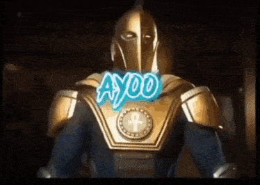 a cartoon character with the word ayco on his chest .