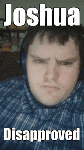 a picture of a man with headphones and the name joshua on it