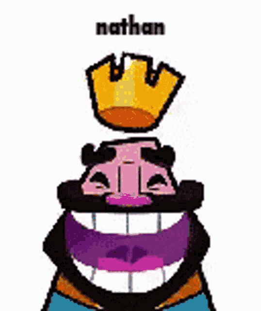 a cartoon king with a crown on his head .