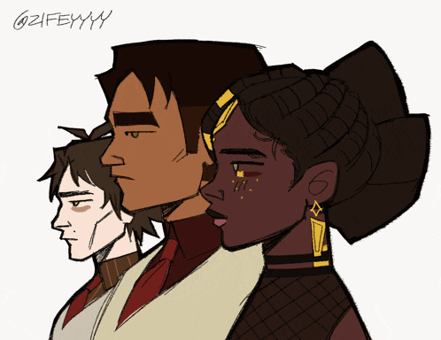 a drawing of a man a woman and a boy with the name ziffeyyy on the bottom right