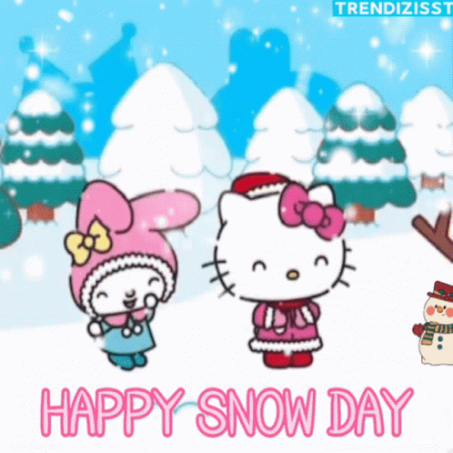 Snow Hello Kitty GIF - Snow Hello Kitty Happy Snow Day GIFs