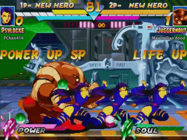 a video game where psylocke is the new hero and juggernaut is the new villain