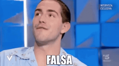 a man is making a funny face and saying falsa on a tv show .