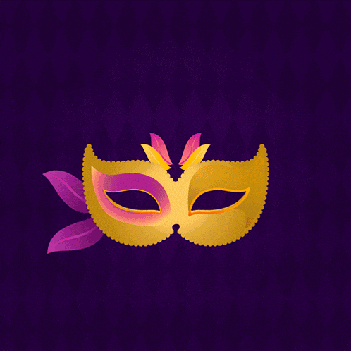 a carnival mask with feathers and a flower on it