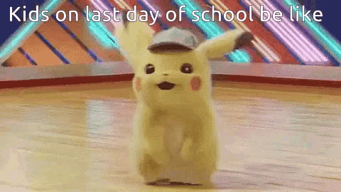 Last Day Of School Pikachu GIF