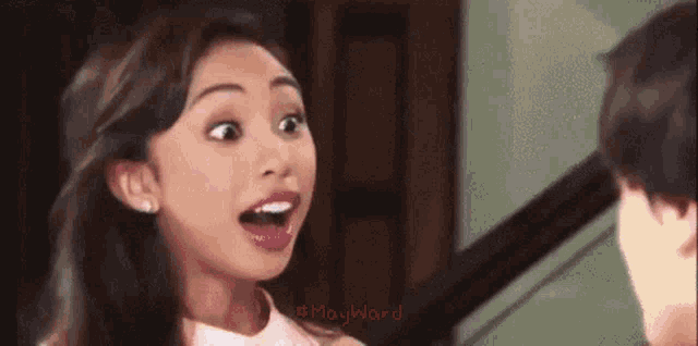 a woman with a surprised look on her face and the word mary ward written below her