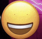 a yellow smiley face with a big smile
