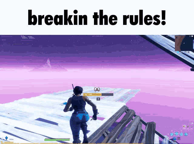 a screen shot of a video game with the words breakin the rules