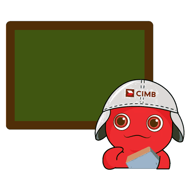 a cartoon character wearing a cimb hat is holding a book