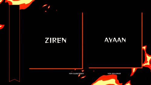 a black background with the words ziren and ayaan