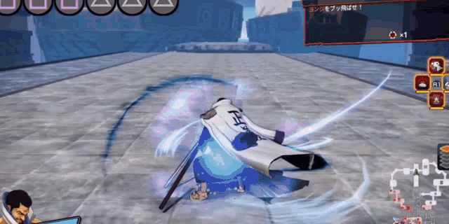 a screenshot of a video game shows a character with a sword and the letter f on his jacket