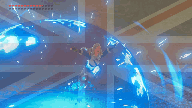 a british flag is in the background of a video game scene