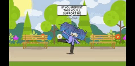 a cartoon character says if you repost this you ll support me