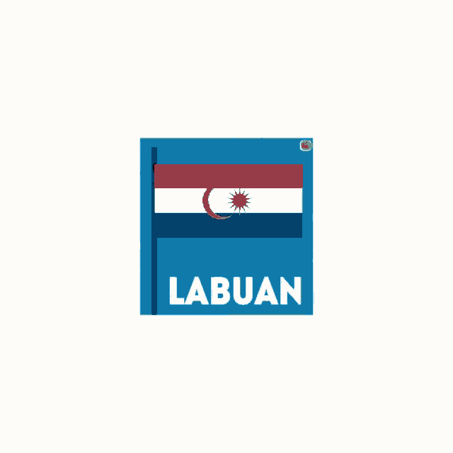 a blue book with a flag and the word labuan on it