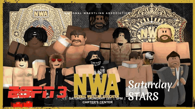 a poster for the nwa saturday stars show
