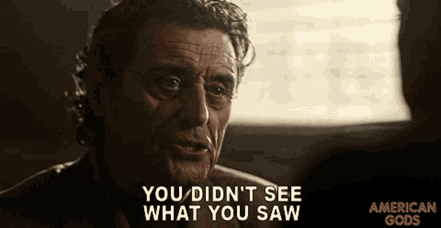 You Didnt See What You Saw Mr Wednesday GIF - You Didnt See What You Saw Mr Wednesday Ian Mcshane GIFs
