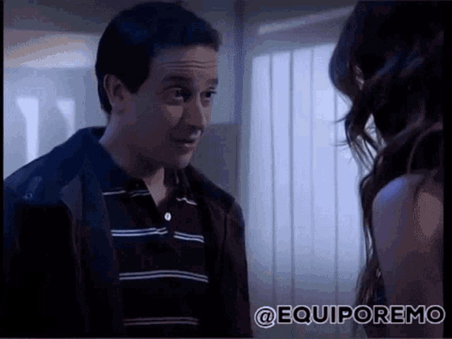 a man and a woman are standing next to each other and the words @equiporemo are on the bottom