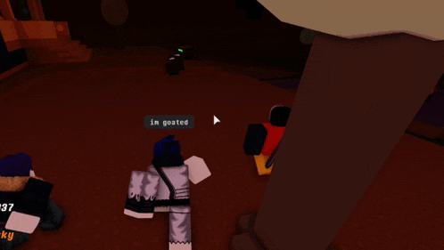 a person in a video game says i 'm goated on their screen