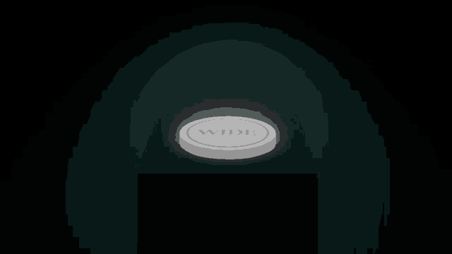 a white button that says wide on it