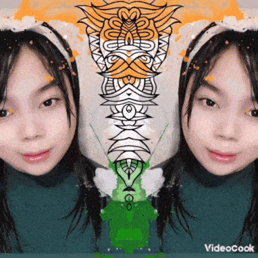 a woman 's face is shown with a video cook logo in the corner