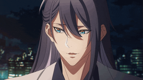 a close up of a person 's face with long hair and blue eyes