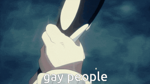 a close up of a person 's hand with the words gay people written on it