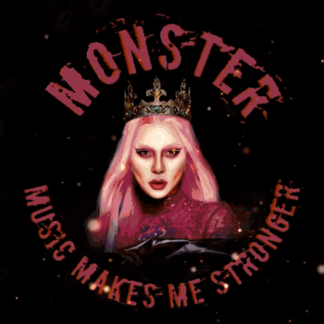 a poster that says monster music makes me stronger in a circle