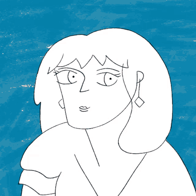 a drawing of a woman with a heart on her head