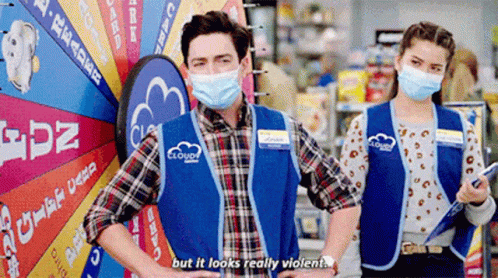 Superstore Jonah Simms GIF - Superstore Jonah Simms But It Looks Really Violent GIFs