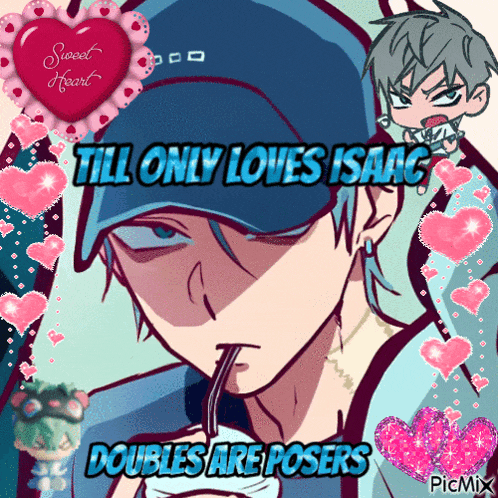 a picture of a boy with the words " till only loves isaac "