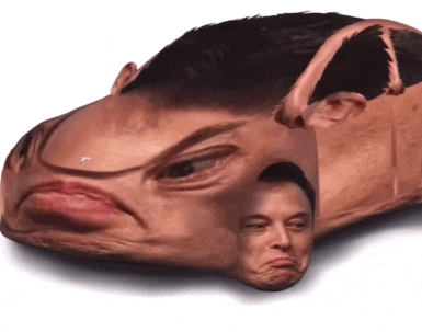 a picture of a car with a man 's head in it