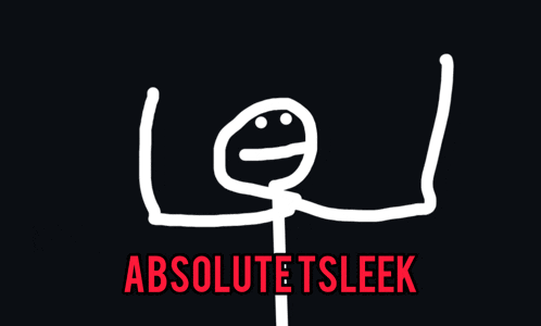 a drawing of a stick figure with the words absolutetsleek underneath it