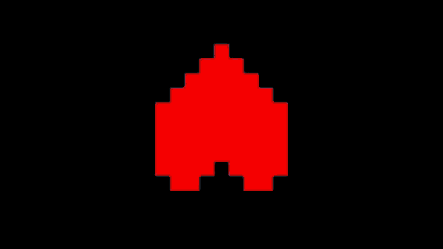 a black background with a red block in the center