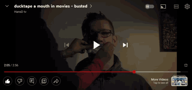 a video titled ducktape a mouth in movies is being watched
