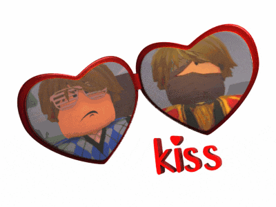 a pair of heart shaped sunglasses with the word kiss on the bottom right