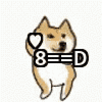 a doge is holding a heart and a key with the letter d on it .