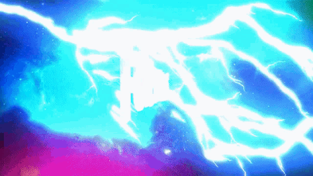 lightning strikes in a blue and purple sky